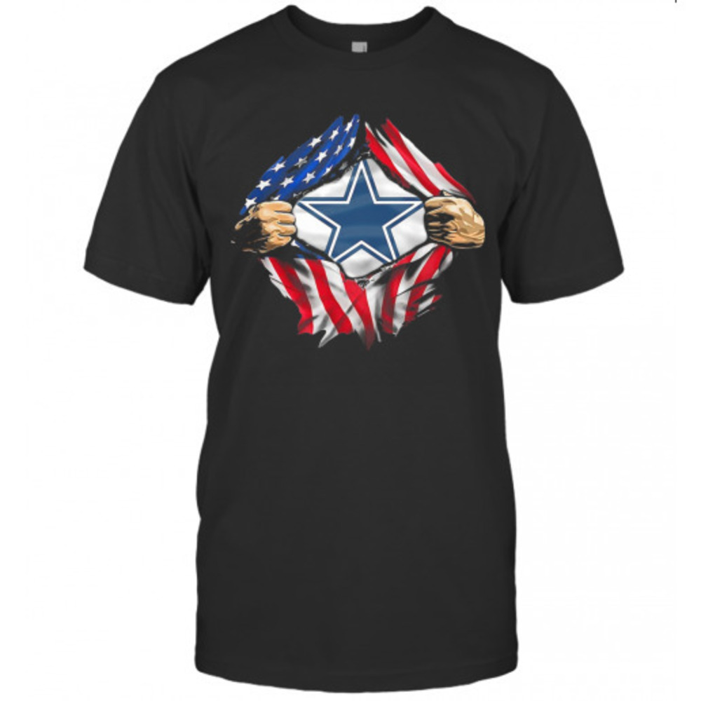 Blood Insides Dallas Cowboys American Flag Independence Day Tshirt